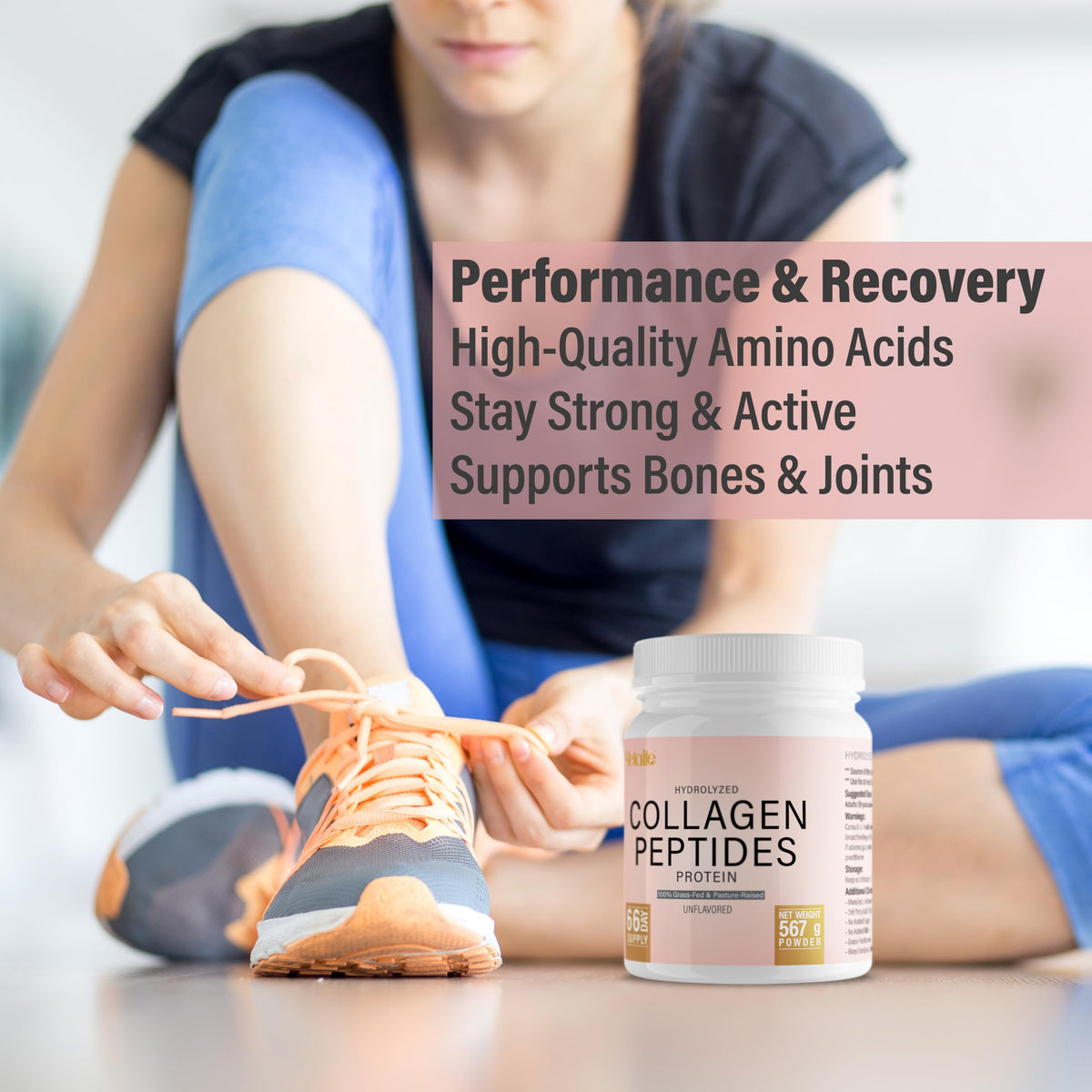 Hydrolyzed Collagen Peptides Powder 20 Oz Unflavored H112