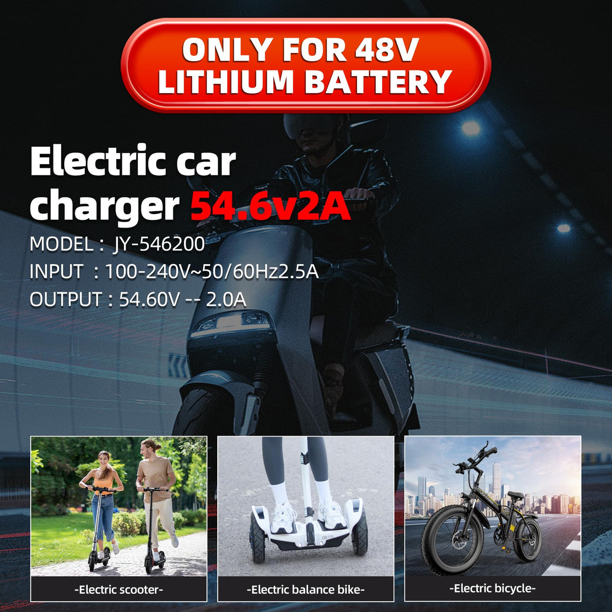 54.6V 2A Electric Bike Charger O9201