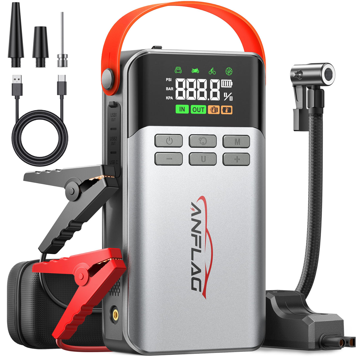 8-in-1 Car Jump Starter with Air Compressor S6106