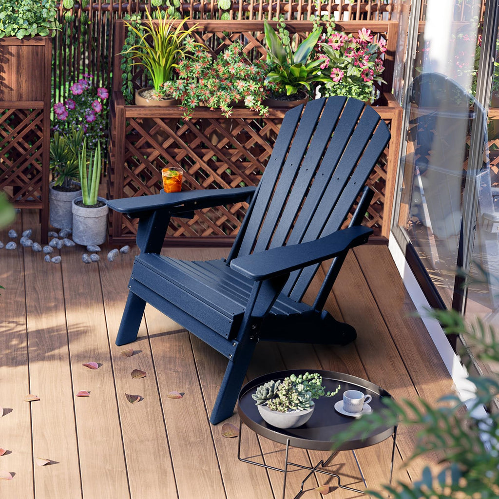 Oversized Folding Adirondack Chair Set of 4 with Adjustable Backrest B573041