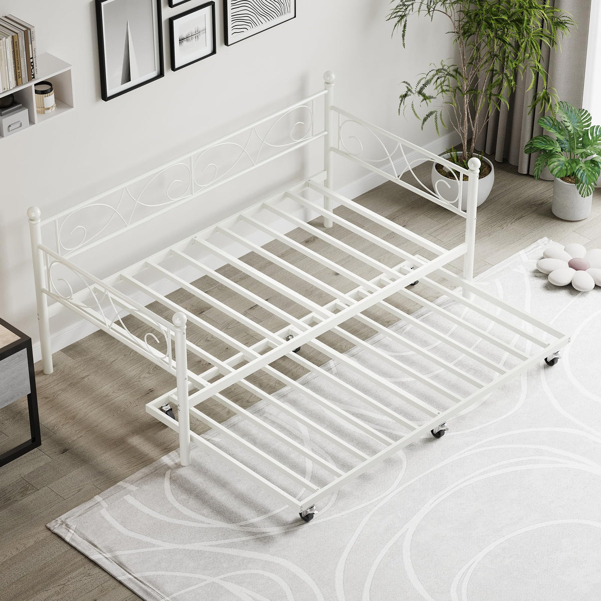 White Twin Daybed with Trundle S7050