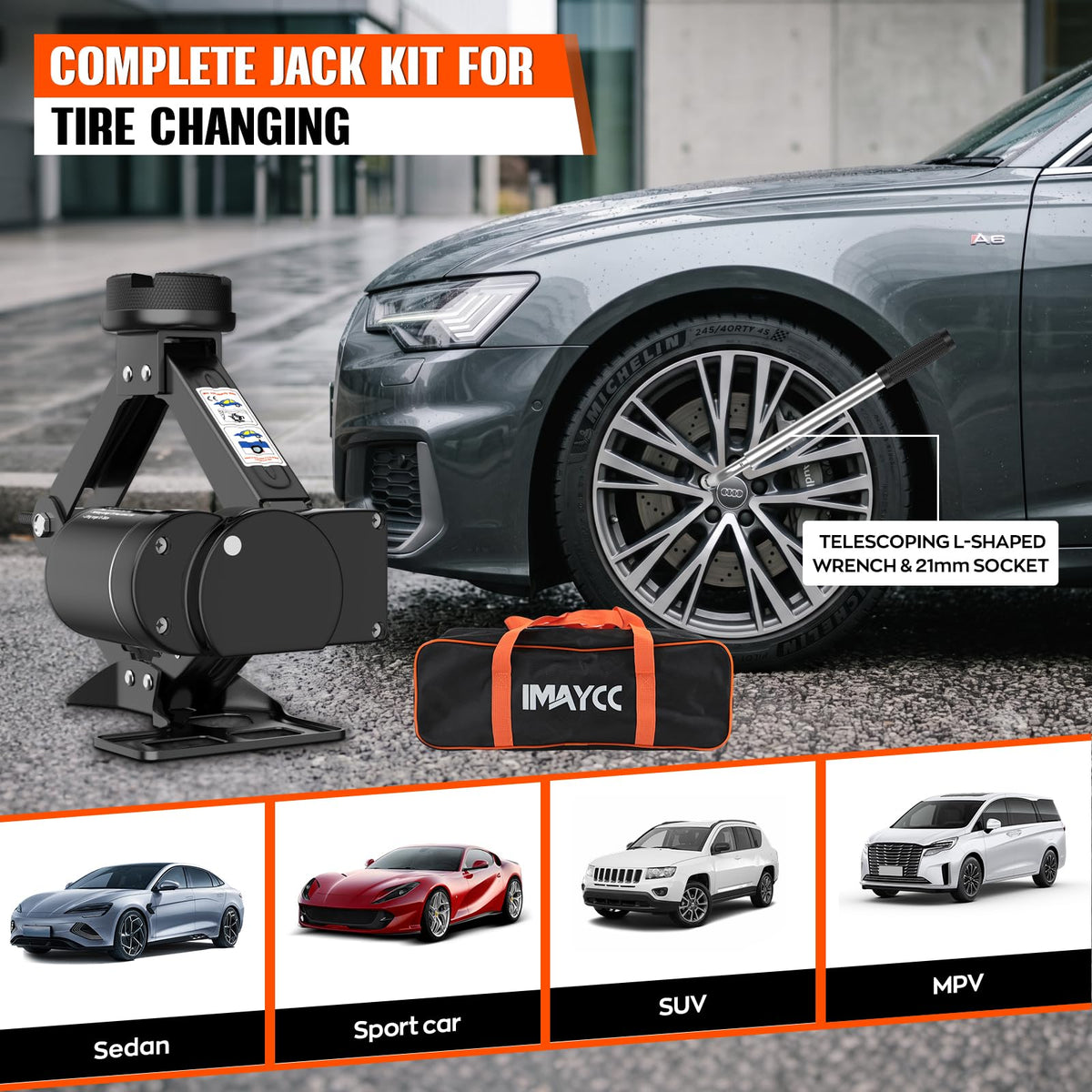 3 Ton Electric Car Jack Kit with Lug Wrench Y6596