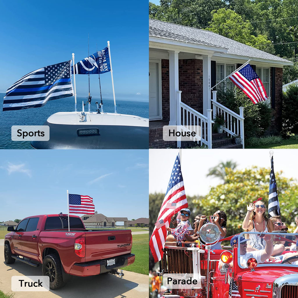 6FT Flag Pole with Bracket and Tangle-Free Rings W491784
