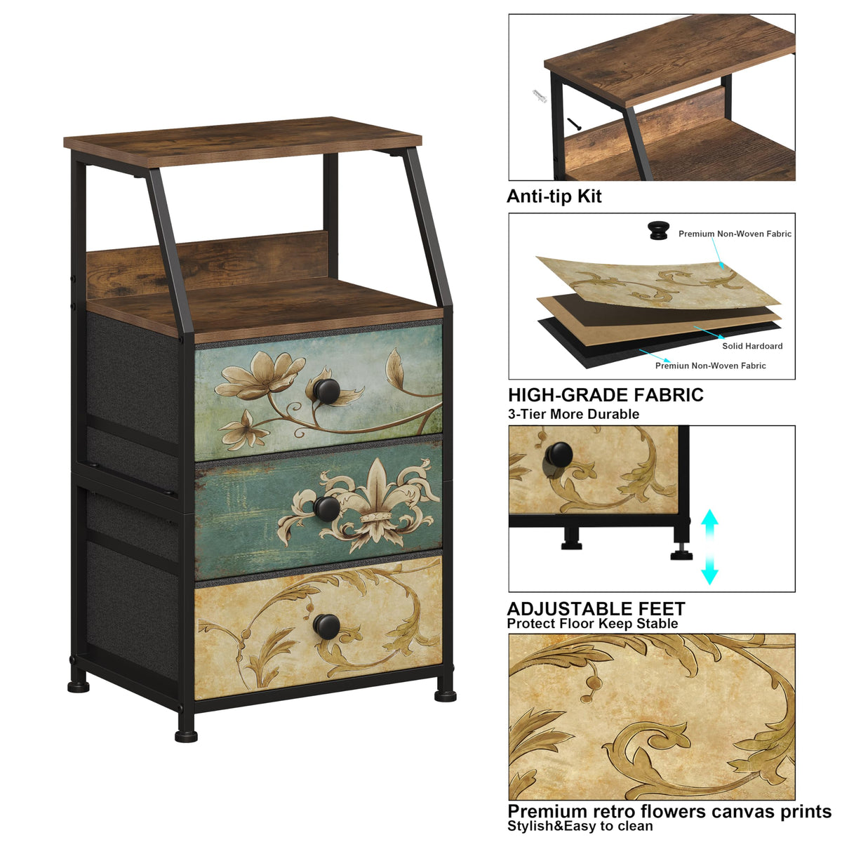 Fabric Drawers Dresser Storage Tower H6672