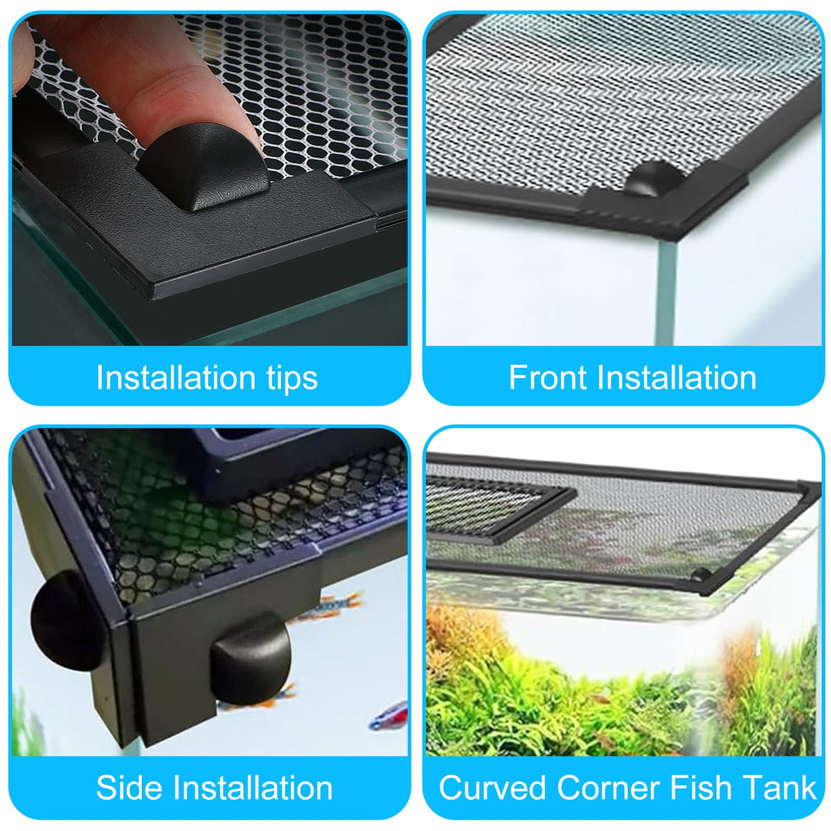 Magnetic Aquarium Net Cover with Feeding Window B594549