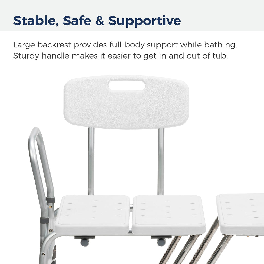 Adjustable Height White Tub Transfer Bench Q68362