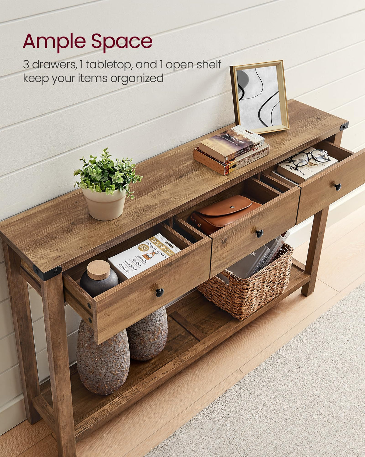 Narrow Console Table with 3 Drawers N209013