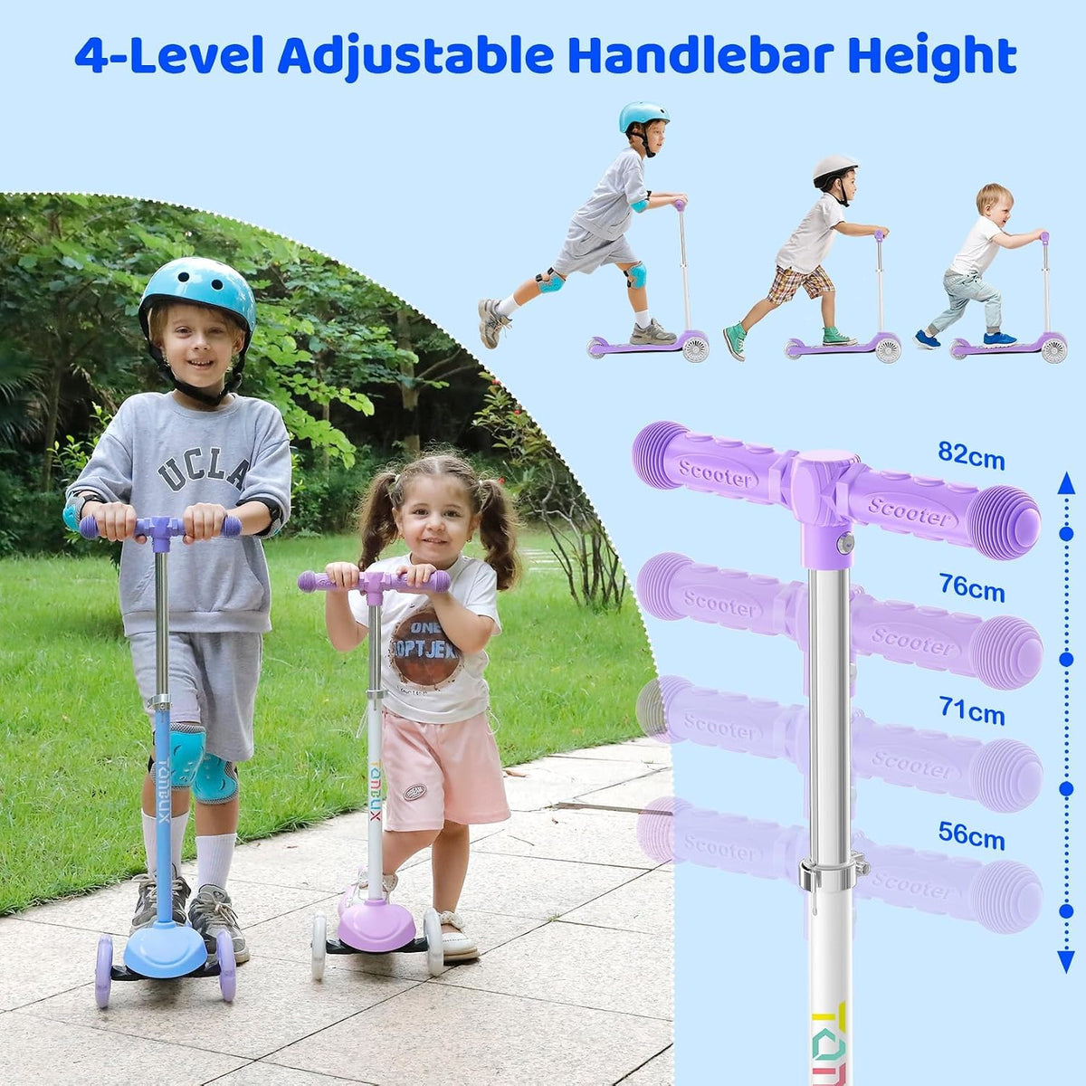 Kids 3-Wheel Scooter with Light-Up Wheels J621