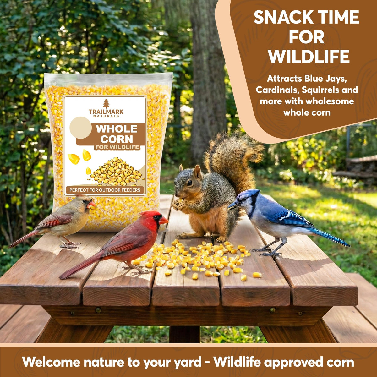 Whole Corn 20 LB Bird Seed & Wildlife Feed N3885