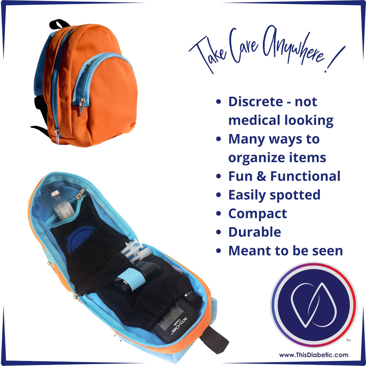 Orange Diabetic Supply Bag E281765
