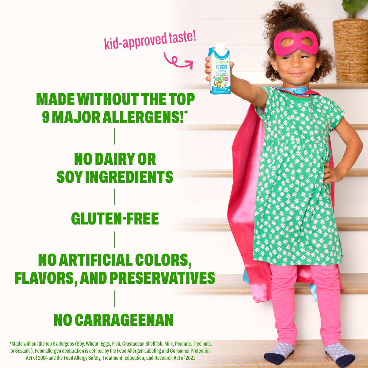 Organic Kids Vegan Protein Shakes Vanilla 8g Plant Protein 8 Fl Oz 12 Pack F341937