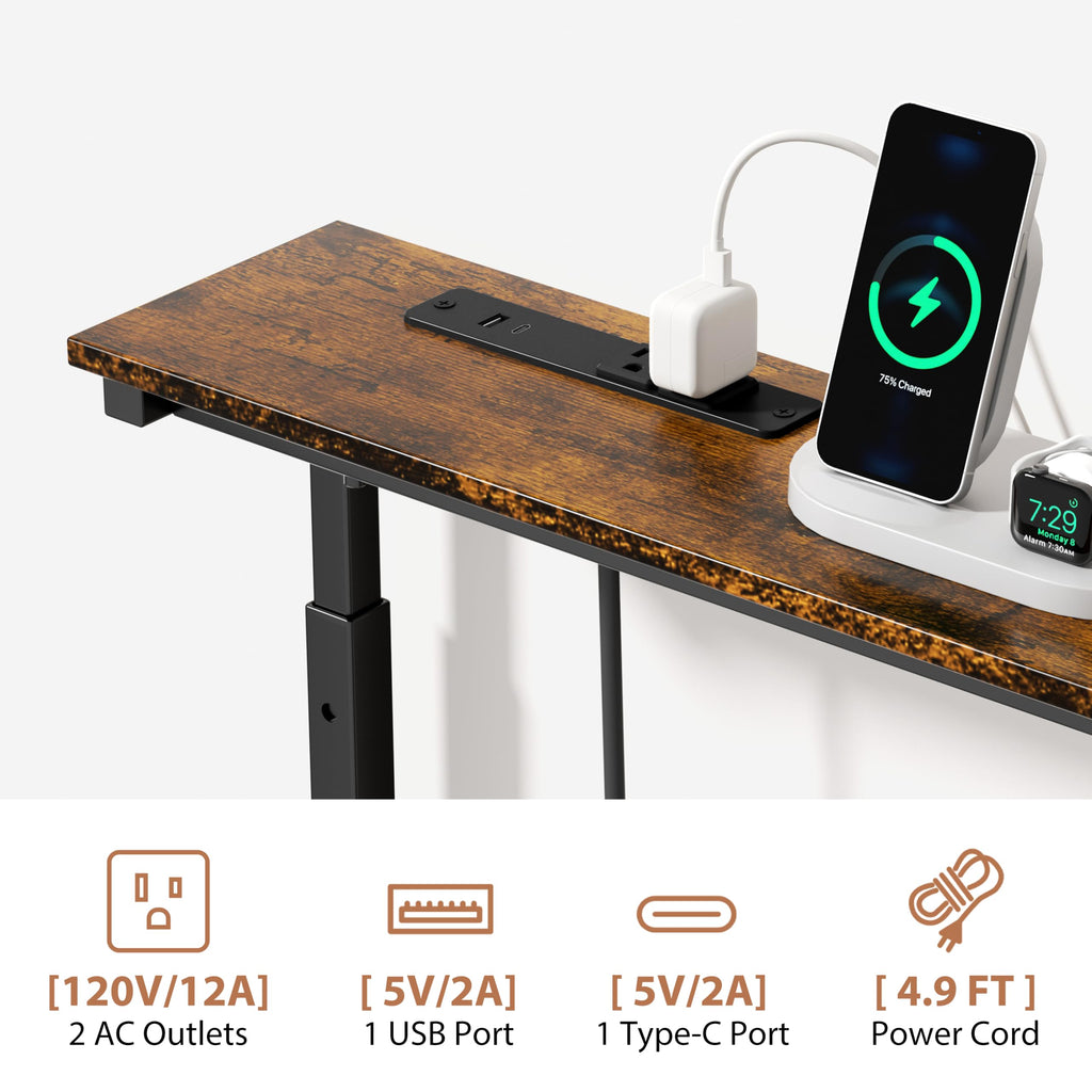 2 Pack Narrow Console Table with Power Outlets F45435
