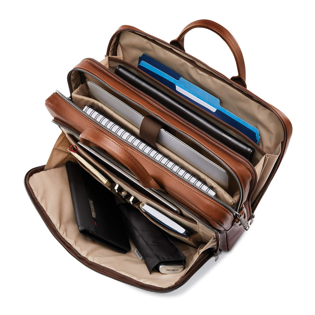 Leather Toploader Briefcase D5468