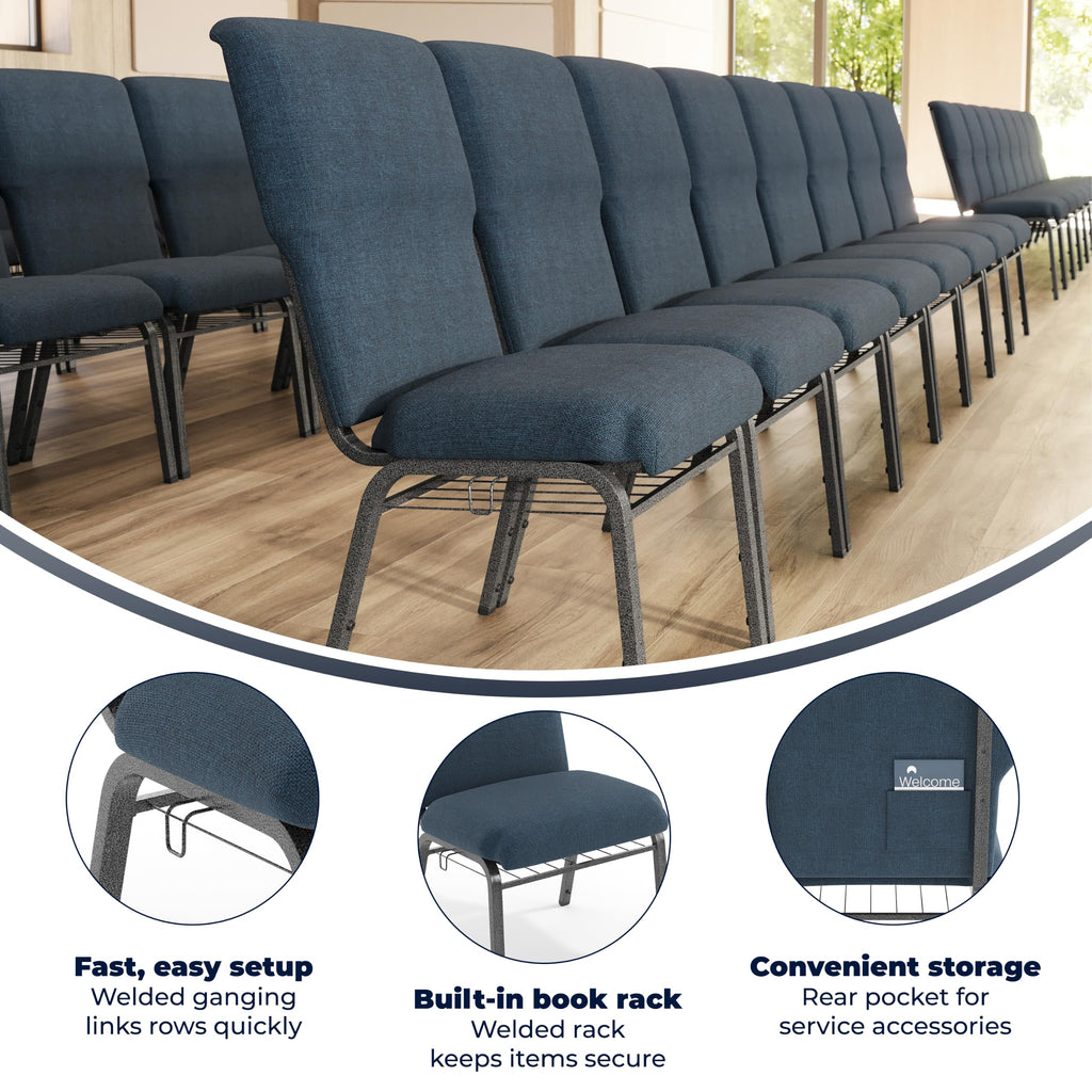 Navy 21 in Wide Church Chair F5168
