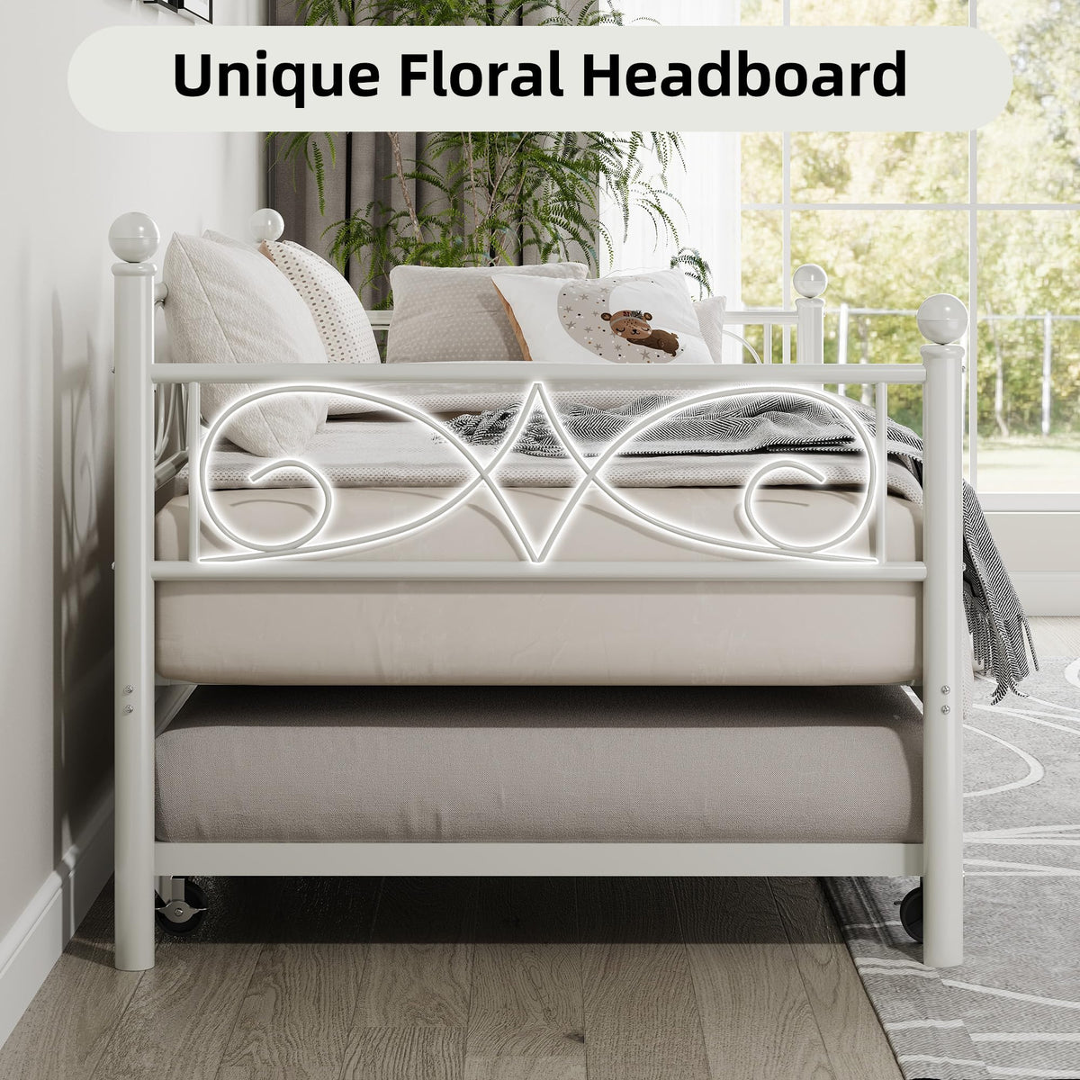 White Twin Daybed with Trundle S7050