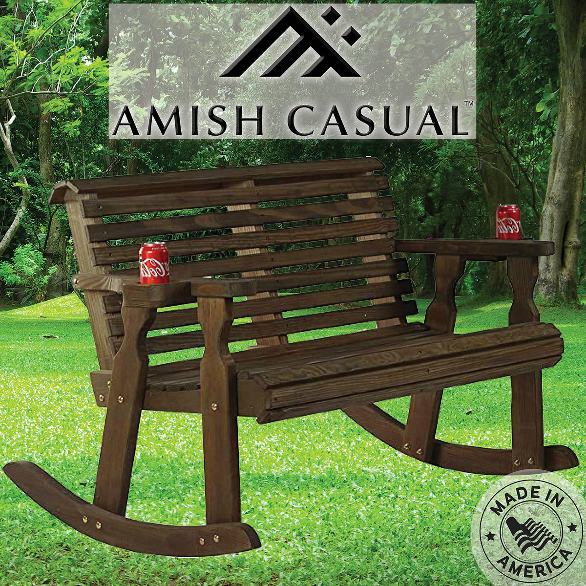 Heavy Duty Double Rocker with Cupholders B504